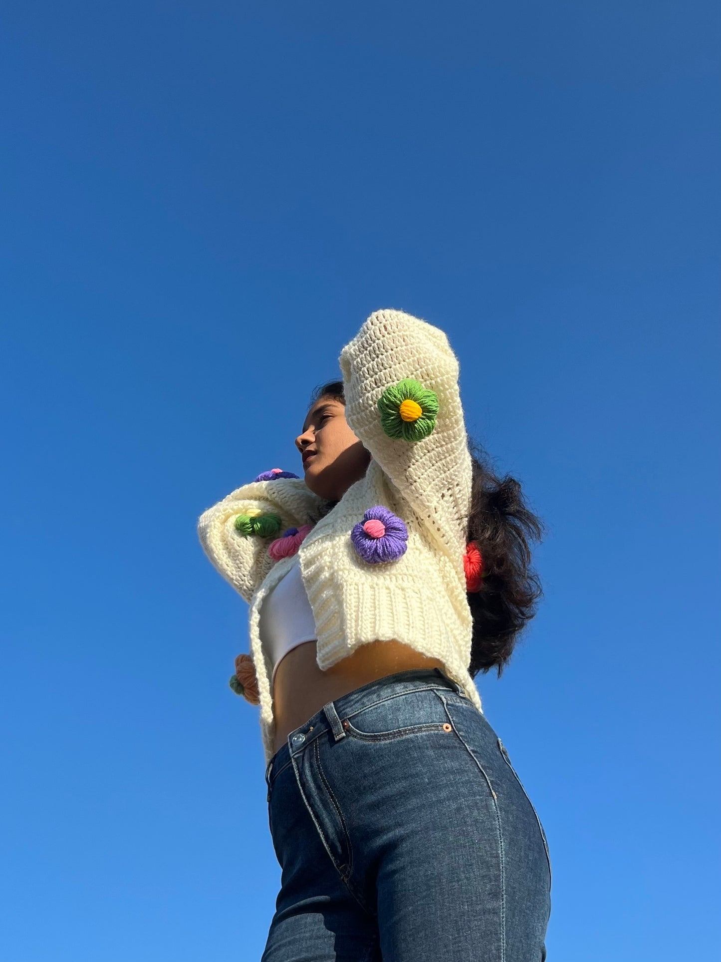 Vibrant Daisy Cardigan