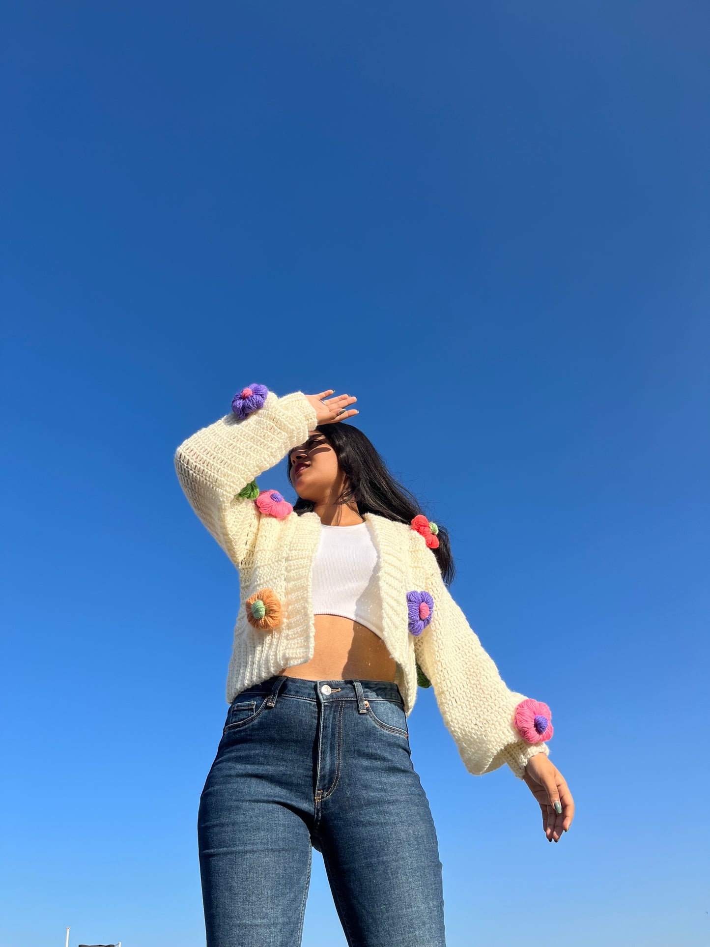 Vibrant Daisy Cardigan