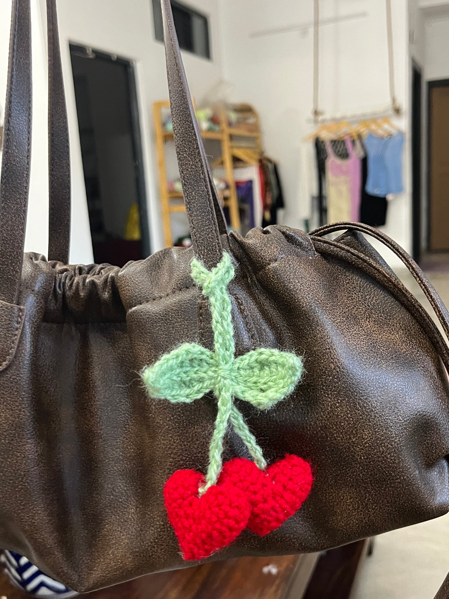 Heart Cherries Bagcharm 🍒